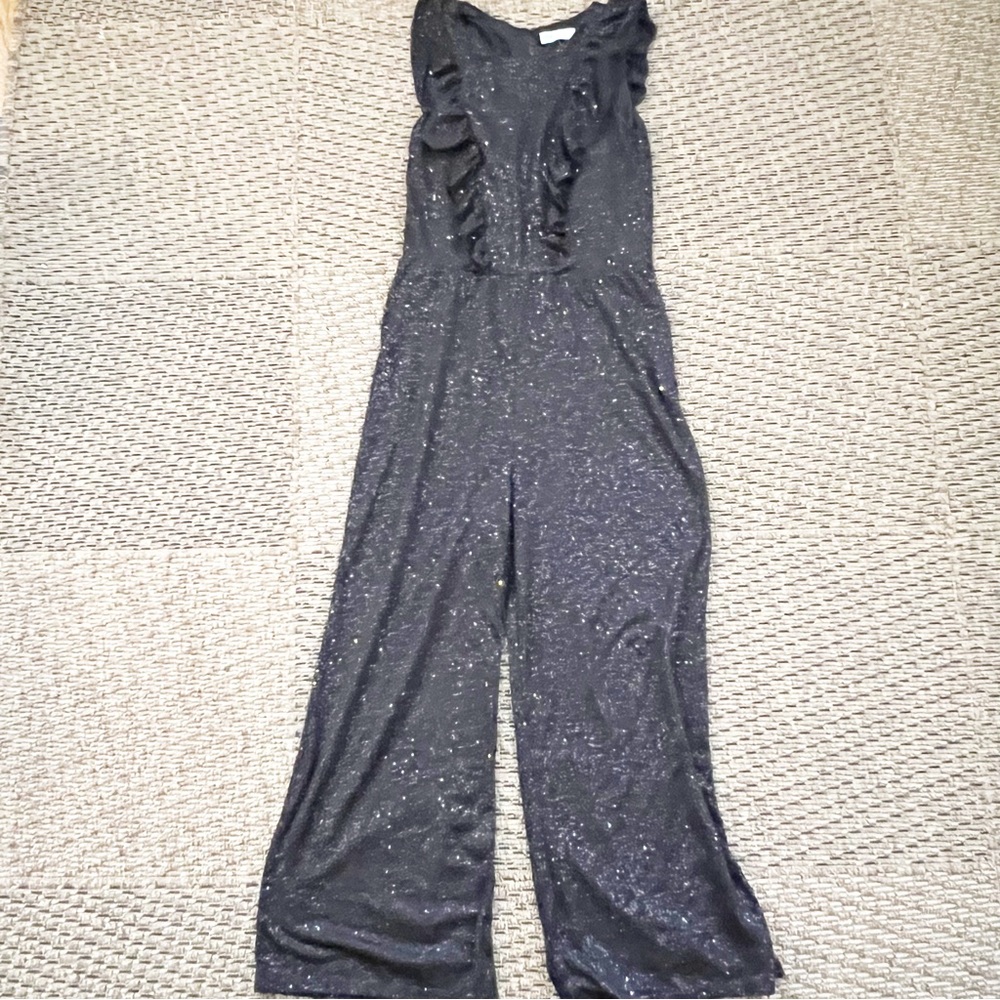 H&M Black Glitter Ruffle Jumpsuit